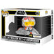 Figurine FUNKO POP exclusive de Luke Skywalker pilotant son T-47 Airspeeder dans Star Wars, vue de face avec détails colorés