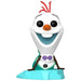 Figurine vinyle Funko POP Olaf en costume d'Ariel, image détaillée de côté montrant les couleurs vives
