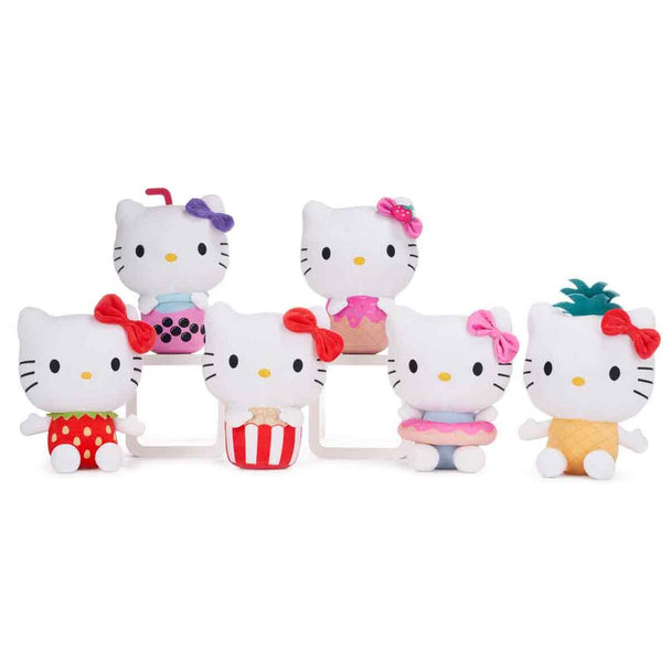 Peluche Hello Kitty Treats de 25 cm, douce et colorée, vue de face avec détails Sanrio visibles