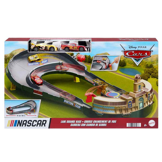Circuit Nascar MATTEL inspiré du Los Angeles Raceway du film Cars, prêt à être connecté à d'autres sets