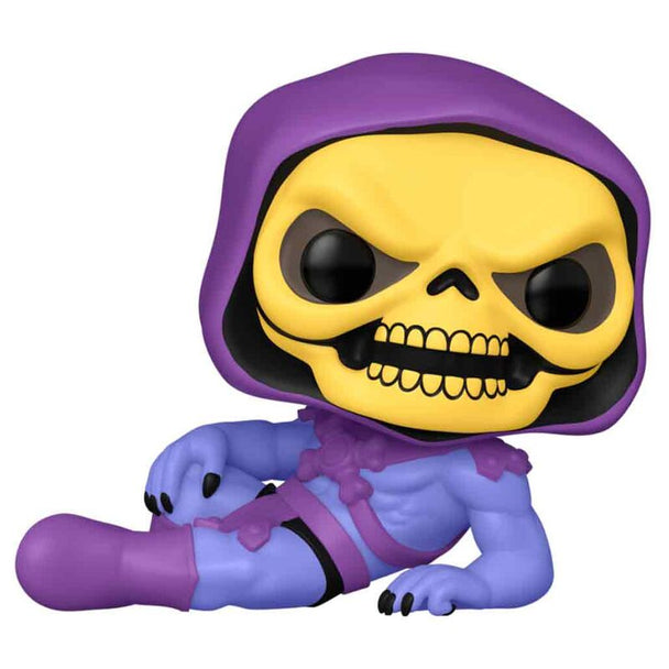 Vue rapprochée de la figurine Funko POP Skeletor avec ses détails colorés et sa boîte collector Masters of the Universe.