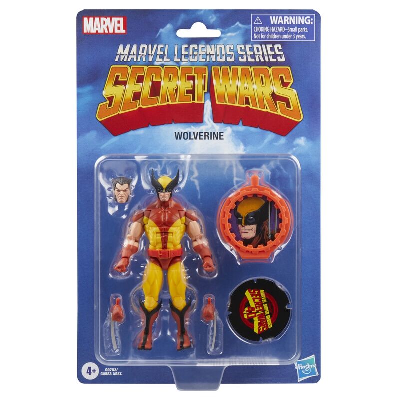 Figurine articulée Wolverine Marvel Legends Series Secret Wars vue de face avec bouclier