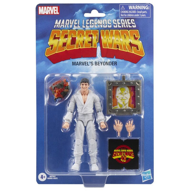 Figurine Marvel Legends Series Beyonder 15cm avec bouclier de face sur fond blanc