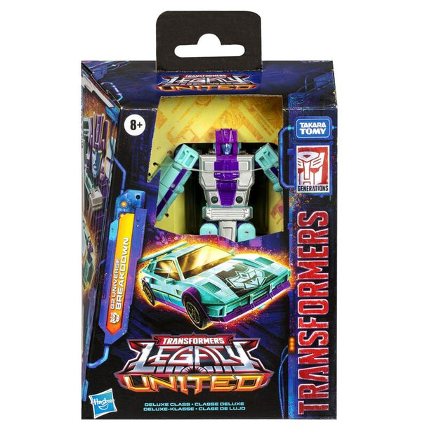 Figurine Transformers Legacy Breakdown en mode robot, détails précis et couleurs vives