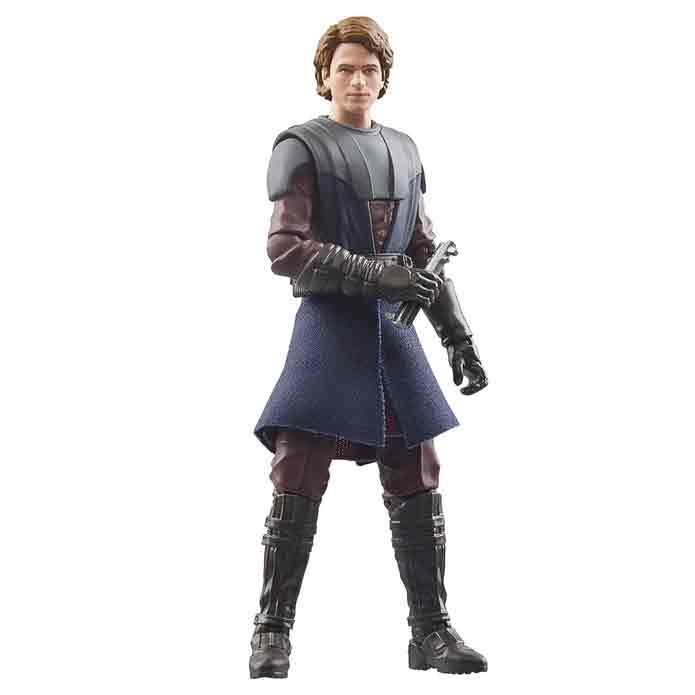 Vue de profil de la figurine Star Wars 9,5cm Ahsoka et Anakin Skywalker avec sabres laser