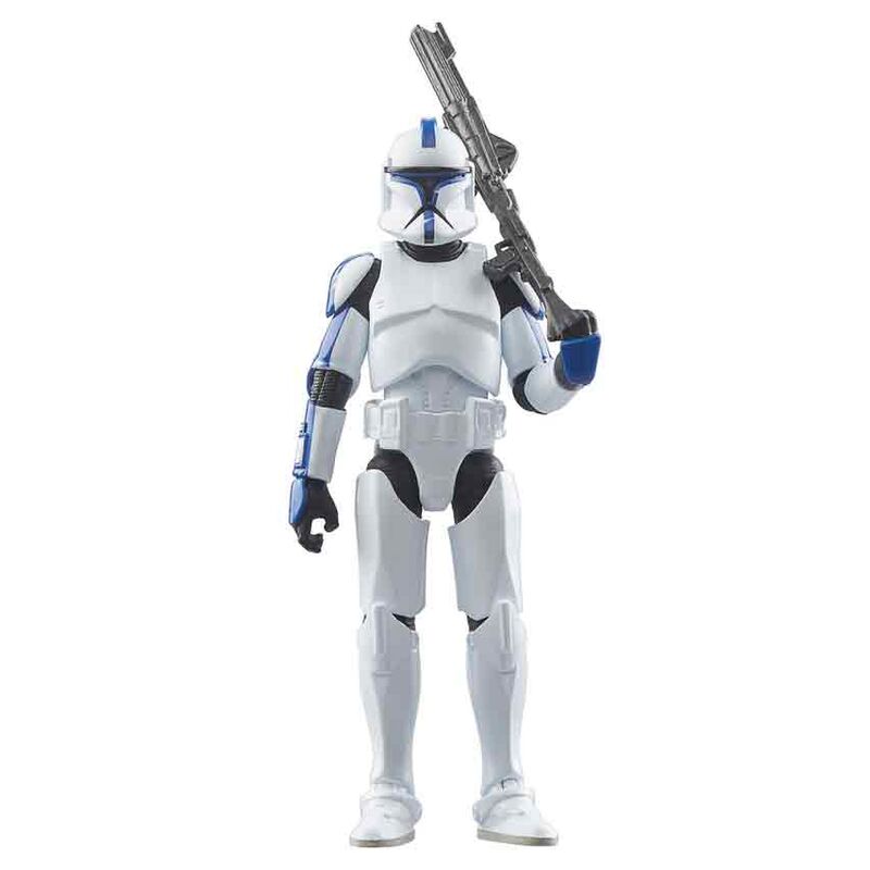 Vue latérale de la figurine Star Wars Ahsoka Clone Trooper Lieutenant avec accessoires inclus