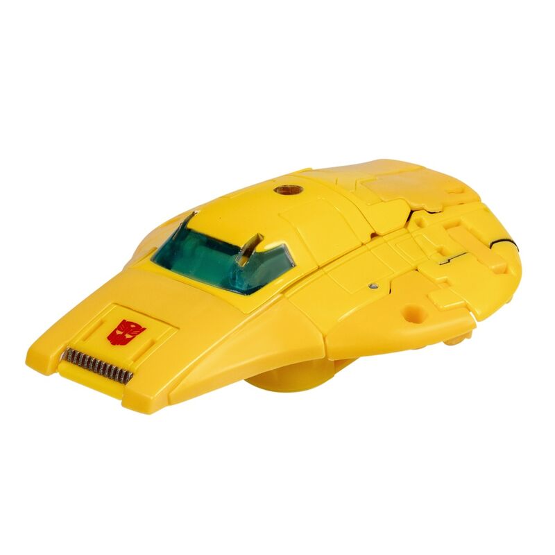 Image rapprochée des détails de la tête et du torse de la figurine Bumblebee Deluxe.