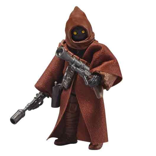 Image de la figurine Jawa Mos Eisley en action, illustrant ses multiples positions