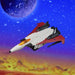 Vue rapprochée de la figurine Transformers Ramjet montrant les finitions détaillées et articulation