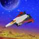 Vue rapprochée de la figurine Transformers Ramjet montrant les finitions détaillées et articulation