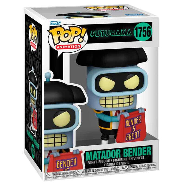 Vue rapprochée de la figurine Funko POP Matador Bender avec son costume de matador détaillé