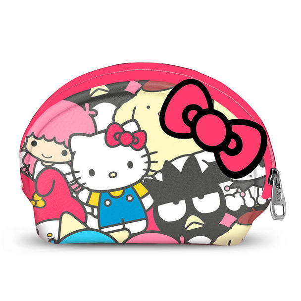 Porte-monnaie Hello Kitty Friends KARACTERMANIA vue de face avec dimensions compactes 11,5x9x4,5cm