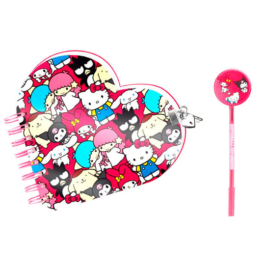 Set cahier Hello Kitty Friends avec stylo assorti, dimensions 24x23x2,5cm, design coloré et kawaii par KARACTERMANIA.