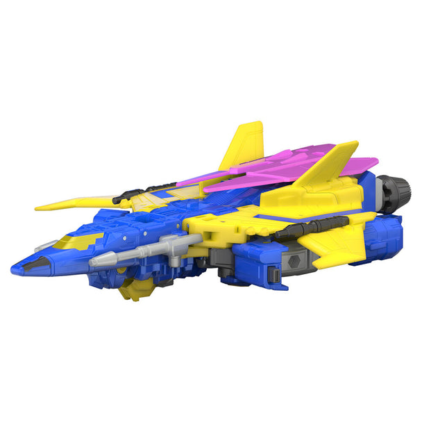 Transformation de la figurine Sentinel Prime en mode jet montrant les étapes précises de conversion