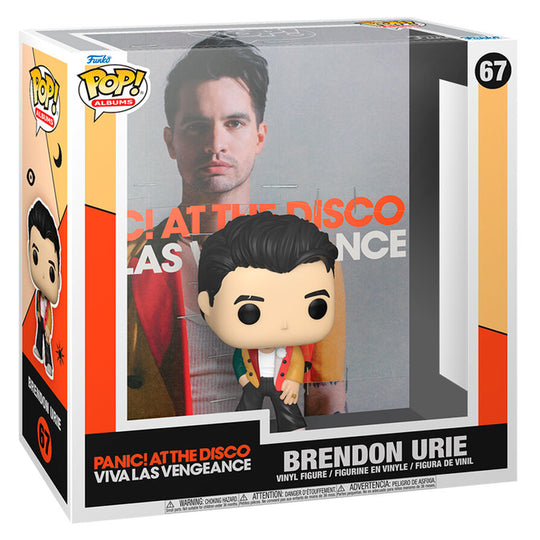 Figurine POP FUNKO de Brendon Urie de Panic! At The Disco issue de l'album Viva Las Vengeance, vue de face avec détails colorés