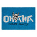 Vue rapprochée du paillasson Disney Stitch Ohana montrant le design coloré et le message Ohana