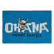 Vue rapprochée du paillasson Disney Stitch Ohana montrant le design coloré et le message Ohana