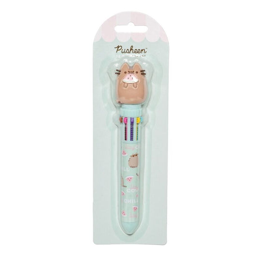 Stylo 3D Pusheen Foodie Collection avec 10 couleurs différentes et figurine PVC sur fond blanc