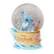 Boule à neige Disney Stitch vue de face avec sphère de cristal et particules en suspension