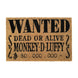 Paillasson One Piece avec illustration de Monkey D Luffy en position de combat, dimensions 60x40 cm