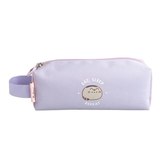 Vue avant de la trousse Pusheen Moments en polyester avec fermeture éclair et design coloré