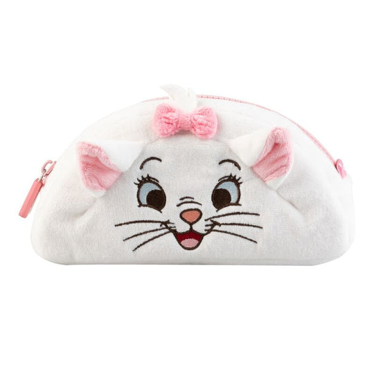 Vue de face de la trousse à crayons Disney Les Aristochats avec l'image de Marie sur fond rose clair