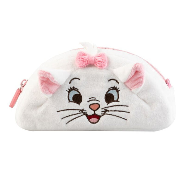 Vue de face de la trousse à crayons Disney Les Aristochats avec l'image de Marie sur fond rose clair