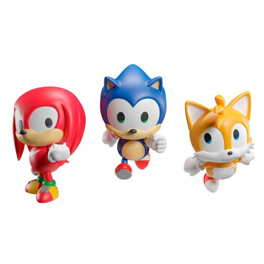 Set de 3 figurines Sonic the Hedgehog en résine peintes à la main avec ruban satiné pour suspension