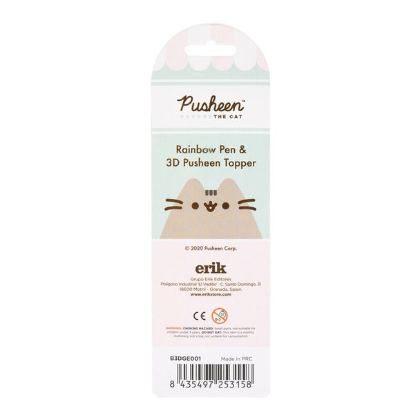 Zoom sur la figurine PVC Pusheen Foodie installée sur le stylo 3D ERIK, vue de profil