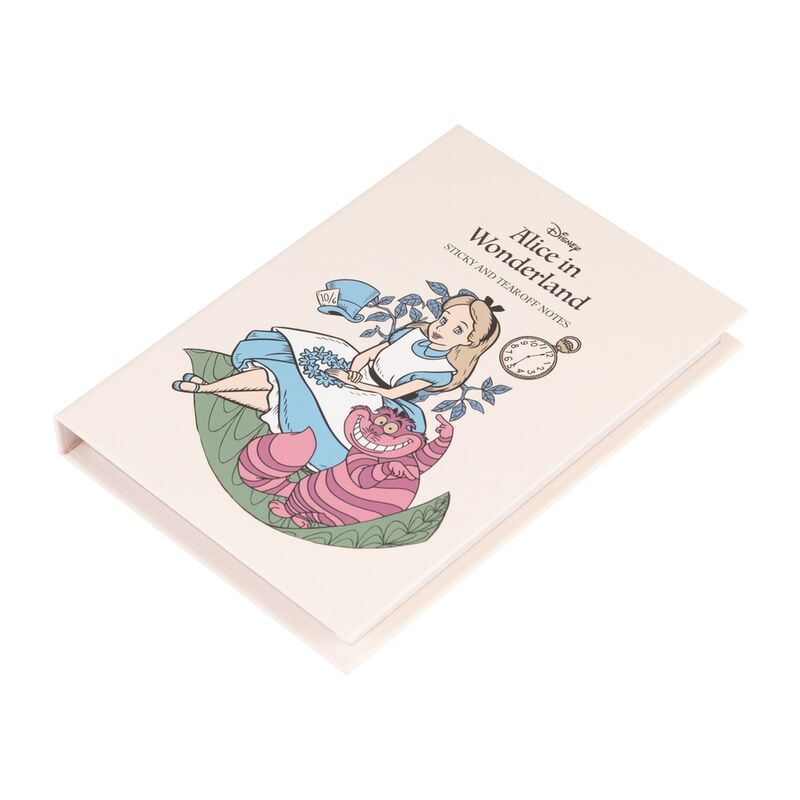 Vue rapprochée des pages blanches du bloc-notes Alice in Wonderland pour écrire vos notes