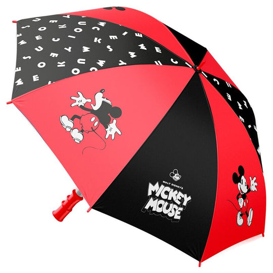 Poignée en PVC ergonomique du parapluie Disney Mickey Foodie avec bouton d'ouverture automatique