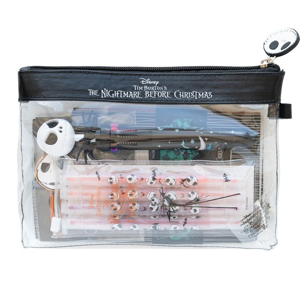 Zoom sur les 10 stylos colorés et les 4 surligneurs du kit papeterie Disney The Nightmare Before Christmas
