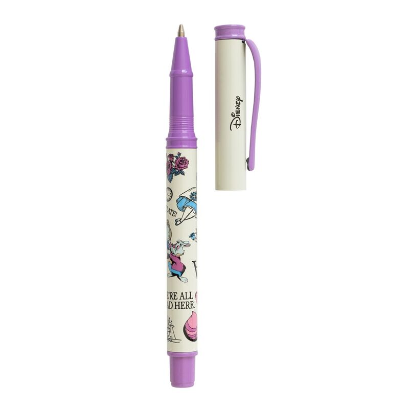 Boîte métallique élégante contenant le stylo Disney Alice au Pays des Merveilles ERIK