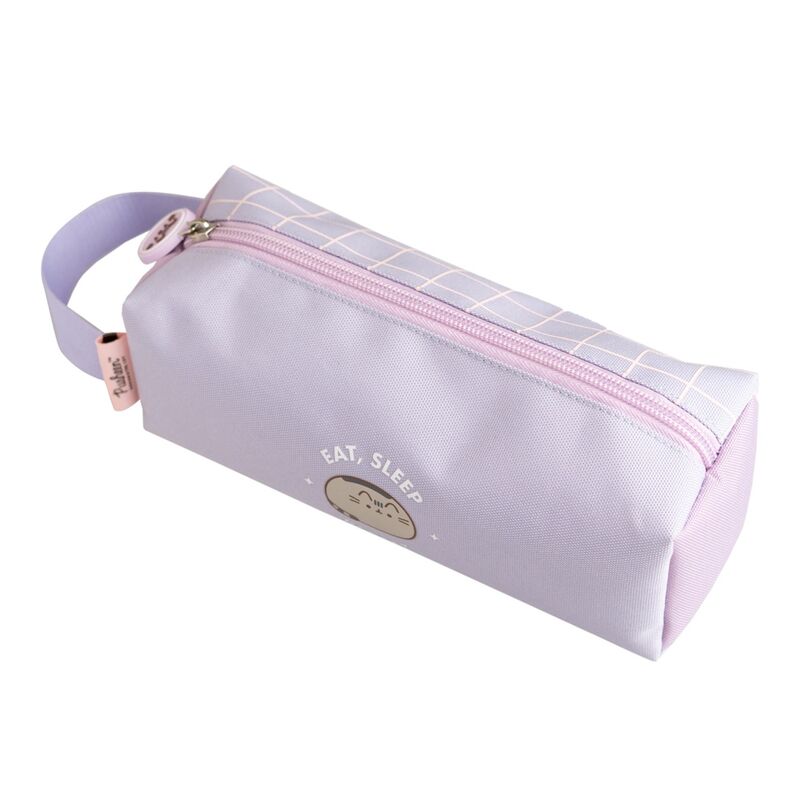 Photo de la trousse Pusheen Moments ouverte montrant l’espace intérieur pour stylos et accessoires