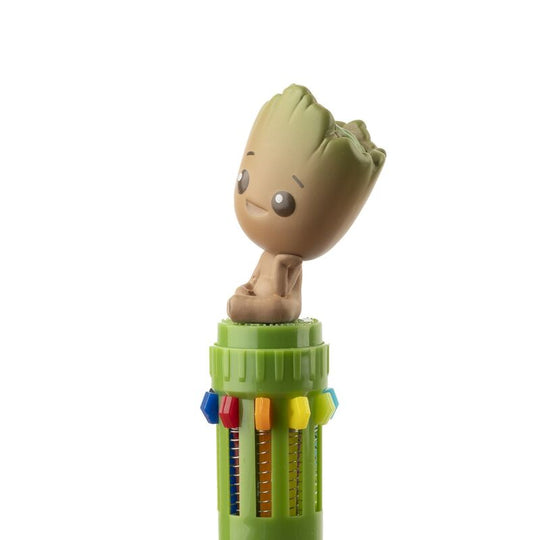 Emballage du stylo 3D Marvel I Am Groot avec accessoires et figurine PVC visible