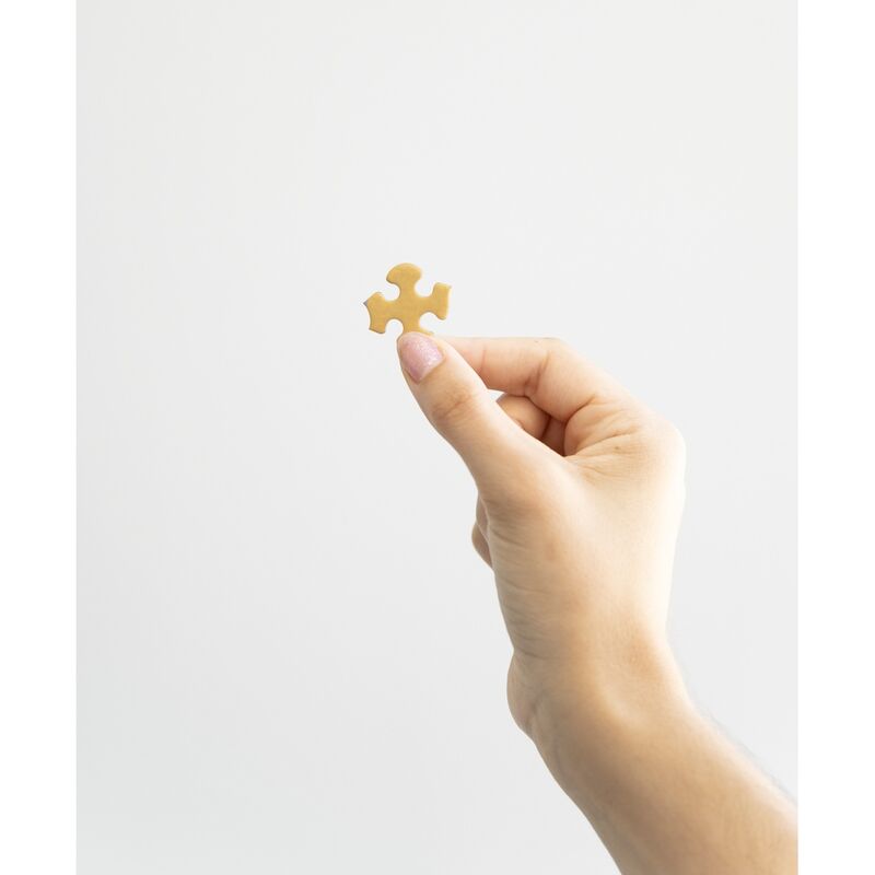 Puzzle assemblé montrant l'emblème de la maison Hufflepuff dans un décor magique