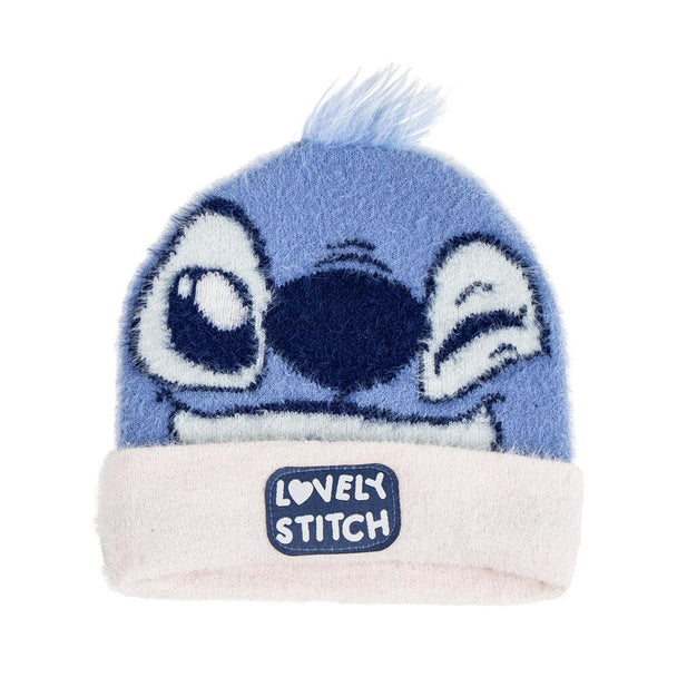 Casquette Disney Stitch CERDÁ vue de face avec le personnage Stitch brodé sur le devant en polyester bleu