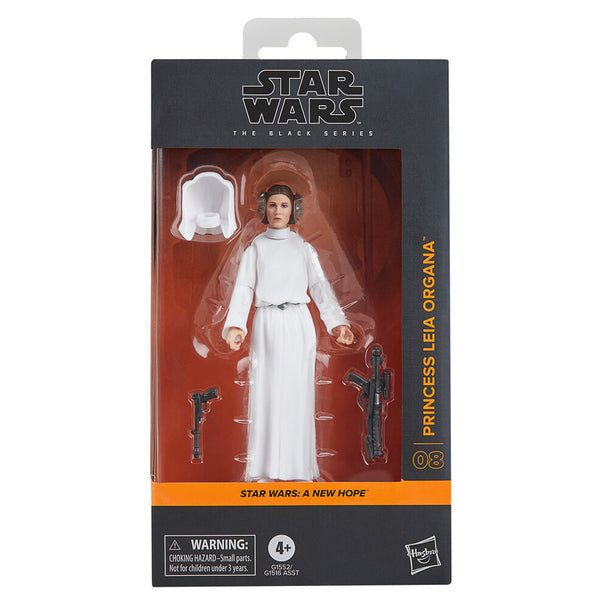 Figurine articulée Princess Leia Organa 15cm vue de face avec accessoires Star Wars