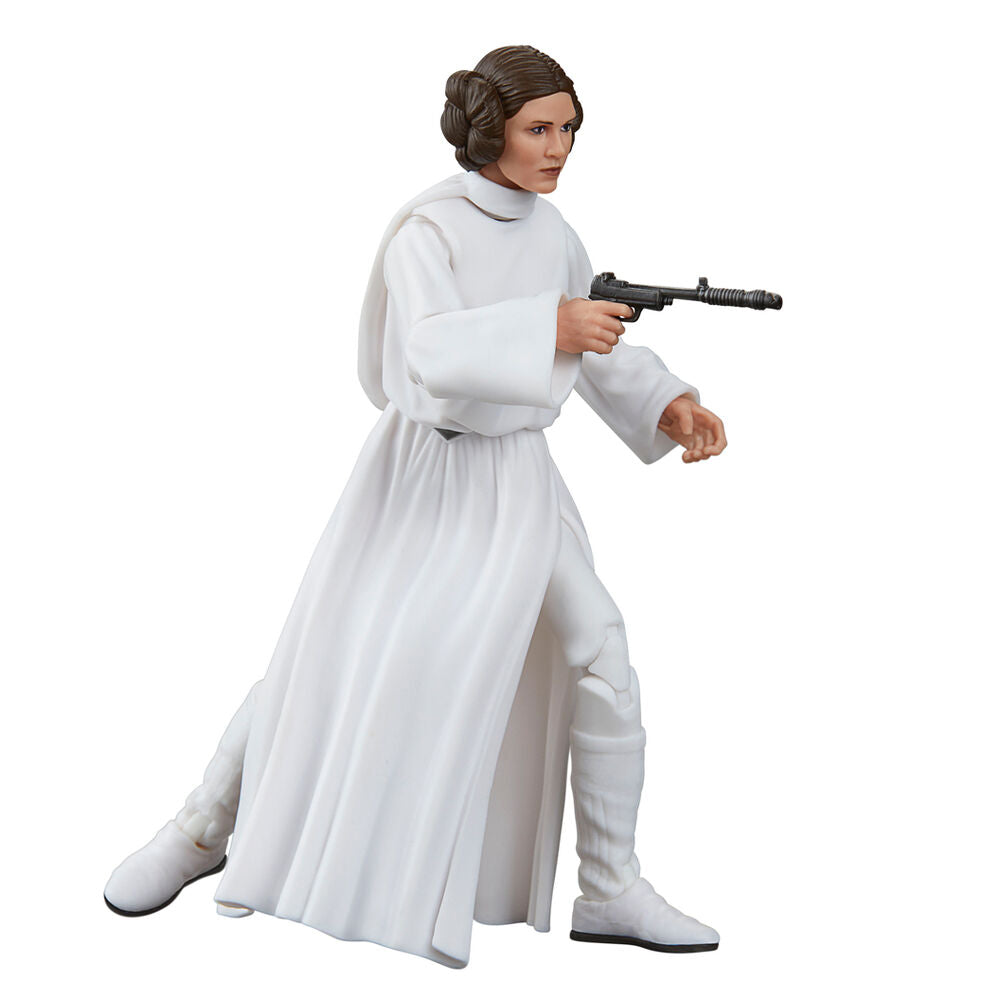 Vue arrière de la figurine montrant les détails de la coiffure de Princess Leia