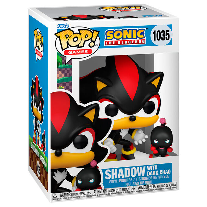 Figurine Funko POP Shadow de Sonic The Hedgehog en vinyle de 9 cm avec Dark Chao dans sa boîte cadeau