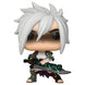 Vue rapprochée de la figurine POP Funko Riven avec détails précis et couleurs vives sur fond blanc