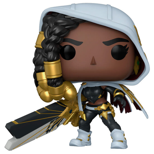 Vue rapprochée de la figurine Funko POP Senna League of Legends avec détails précis