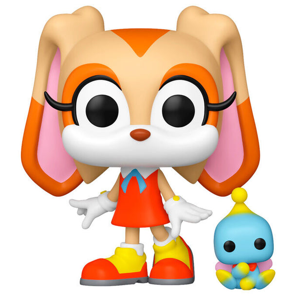 Vue rapprochée de la figurine Funko POP Sonic The Hedgehog Cream avec Cheese montrant les détails colorés