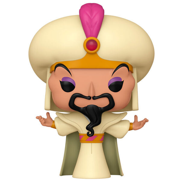Vue rapprochée de la figurine Funko POP Jafar avec ses détails précis et son emballage collector