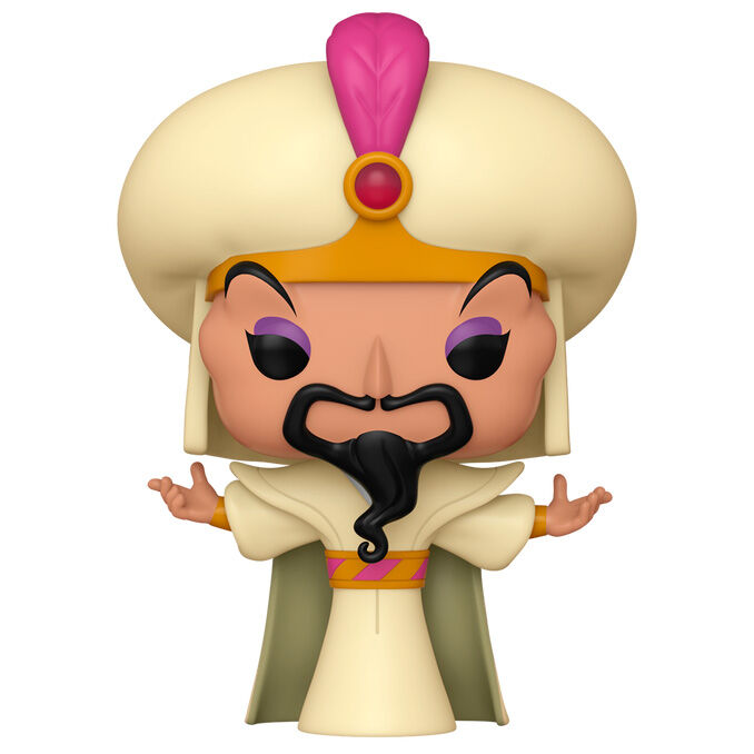 Vue rapprochée de la figurine Funko POP Jafar avec ses détails précis et son emballage collector