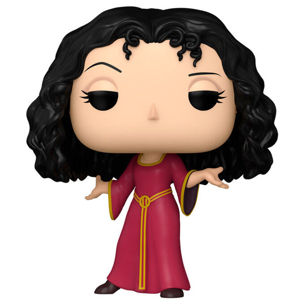 Vue rapprochée de la figurine Funko POP Mother Gothel avec détails précis et couleurs vives