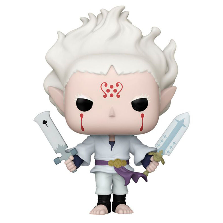 Figurine Funko POP exclusive de Licht de Black Clover en vinyle, hauteur 9 cm, présentée dans une boîte cadeau.