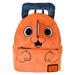 Sac à dos Loungefly Chainsaw Man Pochita vue de face avec détails en peluche 3D et broderies colorées