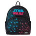 Vue avant du sac à dos Loungefly Star Wars Neon 70 avec motifs néon colorés