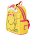 Détail du tissu et des finitions du sac à dos Loungefly Pokémon Pikachu Holiday